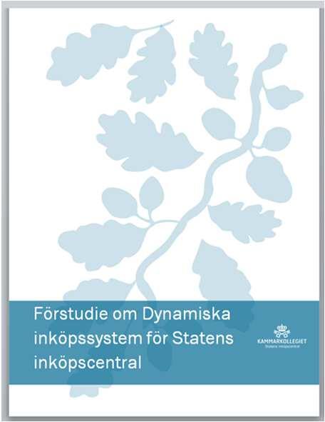 Projekt DIS Statens inköpscentral har genomfört en förstudie för att undersöka: vad dynamiska inköpssystem är och hur det är tänkt att fungera när det kan vara lämpligt att använda vilken