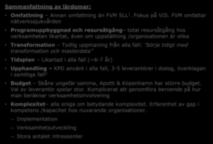FVM omfattar nätverkssjukvården Programuppbyggnad och resursåtgång total resursåtgång hos verksamheten likartat, även om