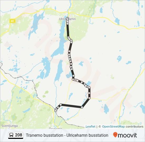 Riktning: Limmared Station 37 stopp VISA LINJE SCHEMA Ulricehamn Busstation Sparbanken 208 buss Tidsschema Limmared Station Rutt Tidtabell: Måndag Tisdag Onsdag Stadshuset Majgårdsgatan Stadsparken