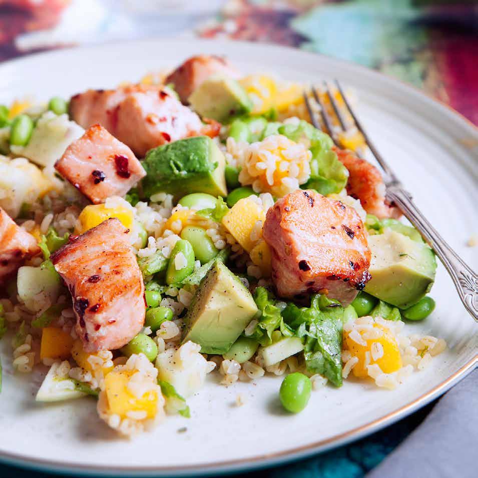 STEKT LAX med mango- och äppelsallad port.