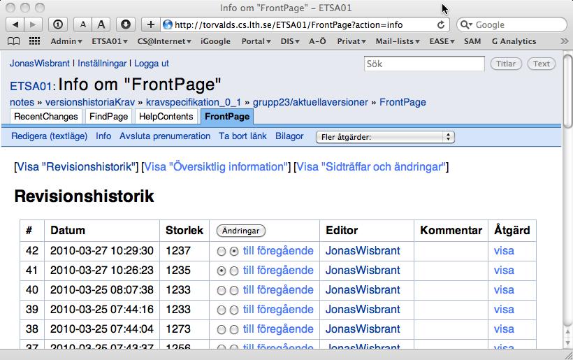 Dokument och omfattning: - Rapport á 4-6 sidor text - helst inte mer irrelevanta inslag ger avdrag Inlämning x 3: För plagiatkontroll: jonas.wisbrant.lu@analys.urkund.se För rättning: etsa01@cs.lth.