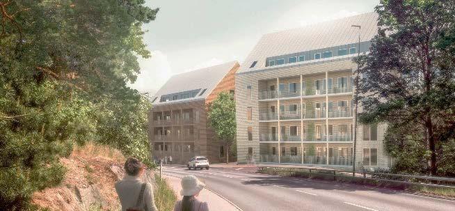 18 Vy från Enköpingsvägen i söder Vy från Enköpingsvägen i norr (ARKITEMA ARCHITECTS) Ny bebyggelse, bostäder Planområdet delas upp i två kvarter med olika byggherrar.