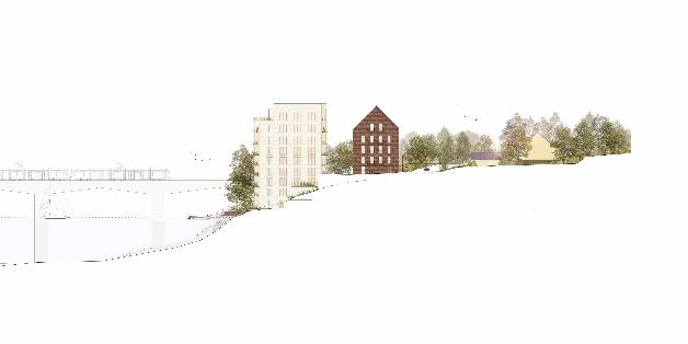 Husen har också en takvåning under relativt branta sadeltak samt suterrängvåning mot gårdstorget i öster. Under byggnaderna ligger garagevåningen som också sträcker sig ut under gårdstorget.