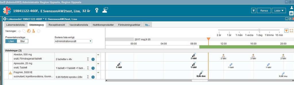 26 7 Läkemedel i partogrammet För att kunna hämta in ett läkemedel till partogrammet måste det först vara infört i Läkemedelsmodulen.