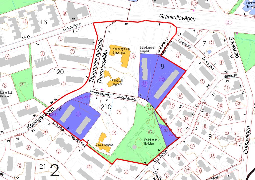 Stadshusområdet, Ak 221 12.12.2017 6(25) centrum också till området söder om Grankullavägen så att stadshuskvarteret utgör den sista fasen i bebyggandet av centrum som helhet.