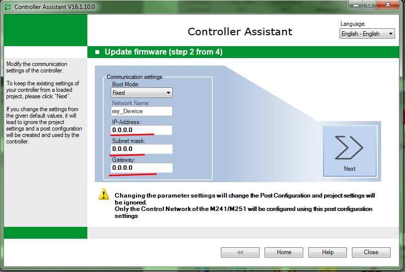 Vid laddning firmware återfår PLC-n sitt default namn som är TM2x1xxxx@macadressen.