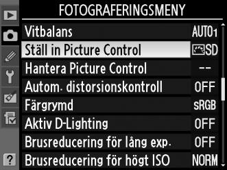 J Bildoptimering Picture Controls Nikons unika Picture Control-system gör det möjligt att dela bildbearbetningsinställningar, inklusive skärpa, kontrast, ljusstyrka, mättnad och nyans, med kompatibla