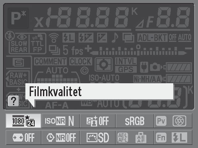 Ändra inställningar på informationsskärmen Tryck på R-knappen för att ändra inställningarna för alternativen som listas nedan.