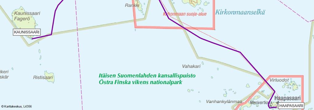 förbindelsebåtar i Kotka till Kuutsalo, Kirkonmaa, Aspö samt