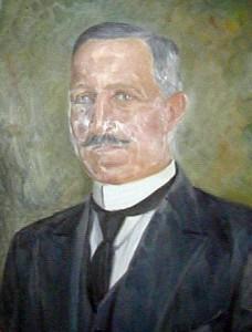 Frans Hedén, 1872-1955, i sin krafts dagar, oljemålning okänt årtal. Fram till början av 1900-talet var det prästen i församlingen som själv brukade prästgårdens marker som en del av eller hela lönen.