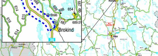 Stora delar av gamla Kalmarvägen finns kvar som parallellväg till väg 34.