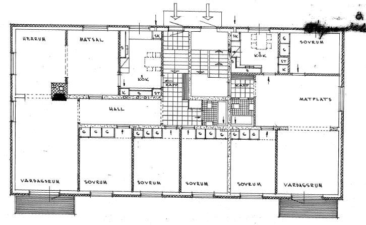 6 (15) Figur 2.2: Sektion och normalplan, 4:12a 2.3 Fastighet 4:12b Fastigheten byggdes i början på 60-talet och är idag ett 4,5-våningshus.