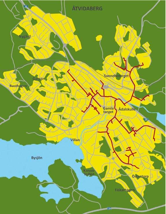 Åtvidabergs fjärrvärmecentral är belägen centralt strax intill Bildningscentrum Facetten samt riksväg 35.