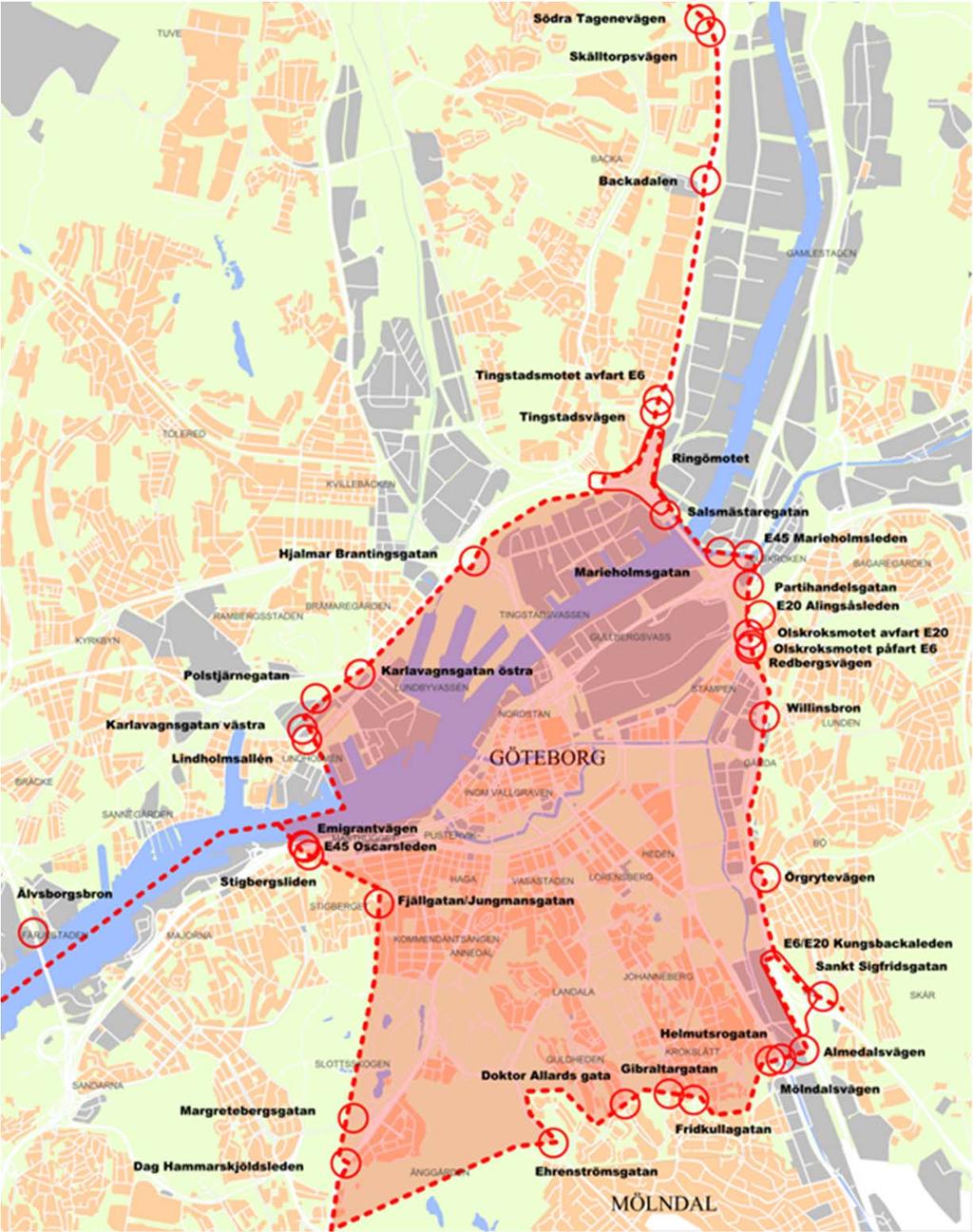 2 Förslag till lag om ändring i lagen (2004:629) om trängselskatt Härigenom föreskrivs att bilaga 2 till lagen (2004:629) om trängselskatt ska ha följande