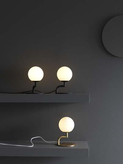 510 318 - brass 510 315 - black mobil bordslampa table Monika Mulder, 2016 - Product design table/bordslampa - Category D: 11, H: 21, W: 11 - Dimensions (cm) Tubes black: metal matte surface/ metall
