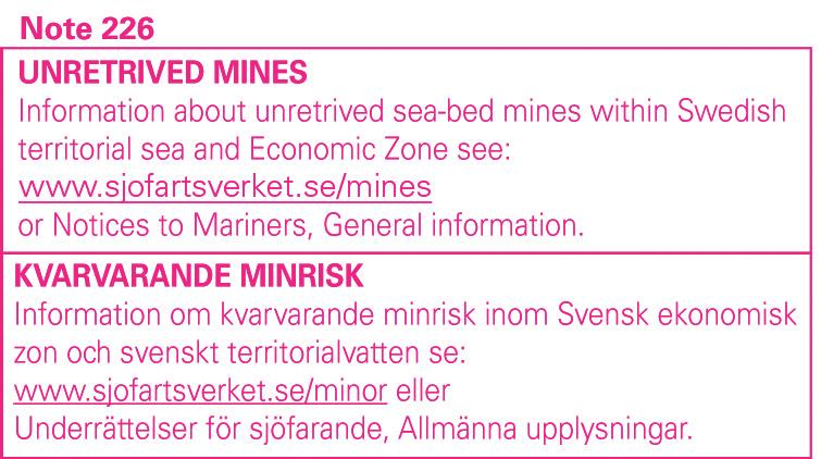 11 Nr 282 Delete Delete Delete Area with Warning against seabed activities SE of Häradskär light Area with Warning against seabed activities SE of Storkläppen light Area with Warning against