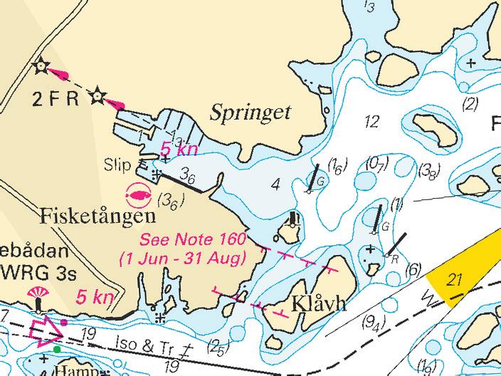 Nr 282 18 * 5961 Sjökort/Chart: 931, 9331 Sverige. Skagerrak. Ost om Kungshamn. Springet. Fisketången. Bryggor och strandlinje korrigeras.