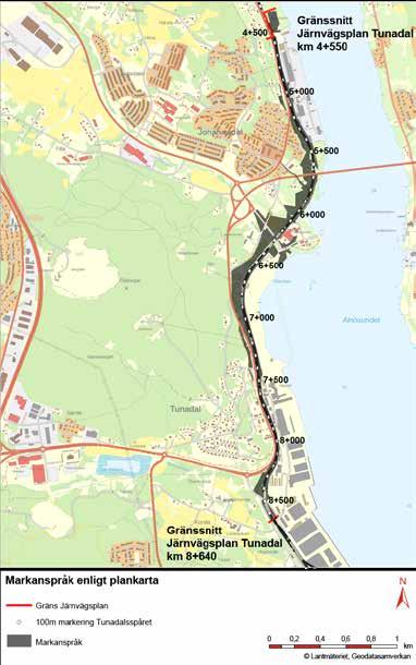 Följande miljöaspekter har valts bort under processen: Hushållning med naturresurser: Ombyggnaden av Tunadalsspåret innebär endast ett begränsat ianspråktagande av ny mark.