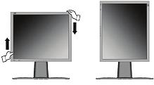 com Liggande Stående Gör så här om du vill växla från liggande (standard) till stående läge: 1. Från framsidan höjer du försiktigt LCD display-skärmen för att ge mer utrymme. 2.