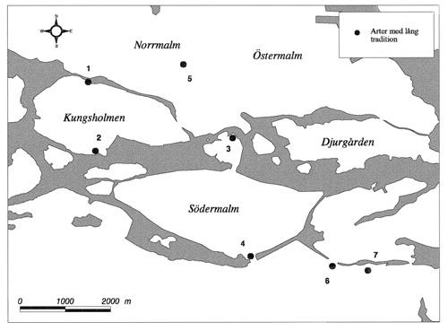 berg, 1987 b). I Karlbergssjön finns arten ännu kvar. Åtminstone 1998 sågs den i sjöns sydvästra del nedanför koloniområdet vid Mariedal på västra Kungsholmen.