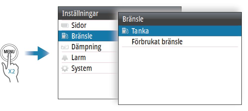 3 Bränsle Krav För att använda bränslefunktionen måste en Navico bränsledataenhet monteras på fartygets NMEA 2000-nätverk.