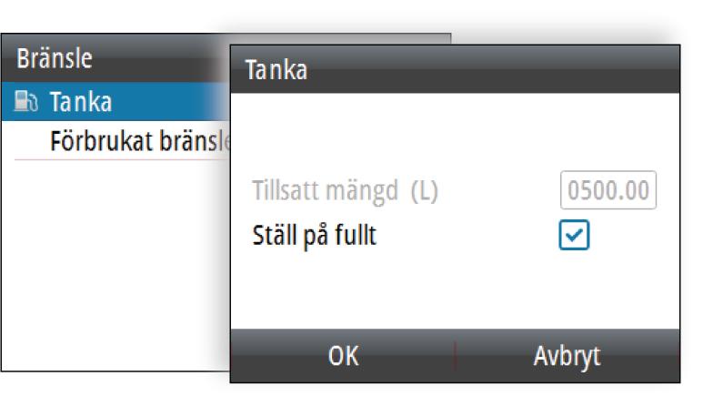 Förbrukat bränsle Dialogrutan för förbrukat bränsle visar mängden förbrukat bränsle sedan den senaste tankningen, från trippåterställning och säsongsbetonad förbrukning.