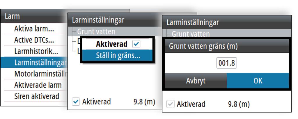 Larmhistorik I dialogrutan Larmhistorik lagras larmmeddelanden tills de raderas manuellt.