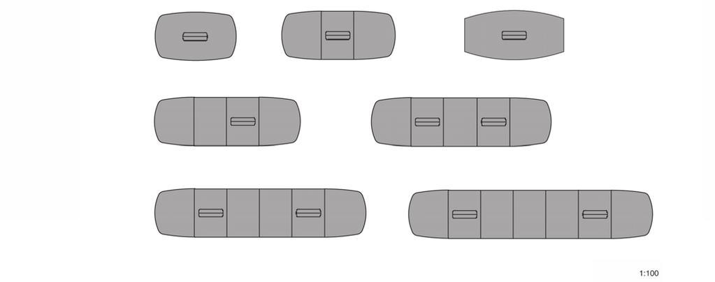 ( ) = ange färg S (silvergrå), W (vit) Box för elutrustning till konferensbord Passar till Oberon, serie[e] one: Till förvaring av grenuttag och kablar.