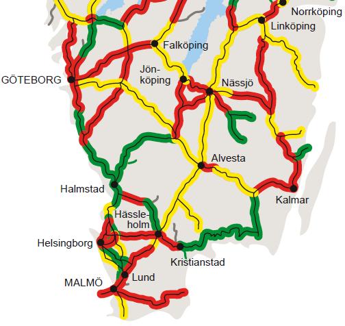 För Vaggeryd-Värnamo är det 6 tåg per dim. riktning kl.