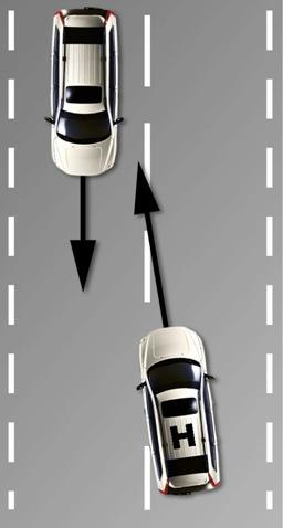 Nästa steg - Collision Avoidance by Auto Steering Hjälper föraren att undvika kollision mot fordon som färdas mot det egna fordonet.