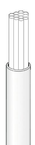 MIKRORÖR FÖR INSTALLATION INOMHUS Mikrorör, inomhus, High Grade eller UL Riser, 5/3,5 mm Mikrorör med en mantel tillverkad av halogenfritt, flamskyddat material.