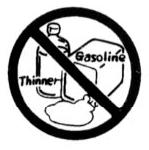 ARBETA EJ MED VERKTYGET INTILL ELDFARLIGA ÄMNEN Arbeta aldrig med verktyget intill eldfarliga ämnen (t.ex thinner, bensin, etc.).