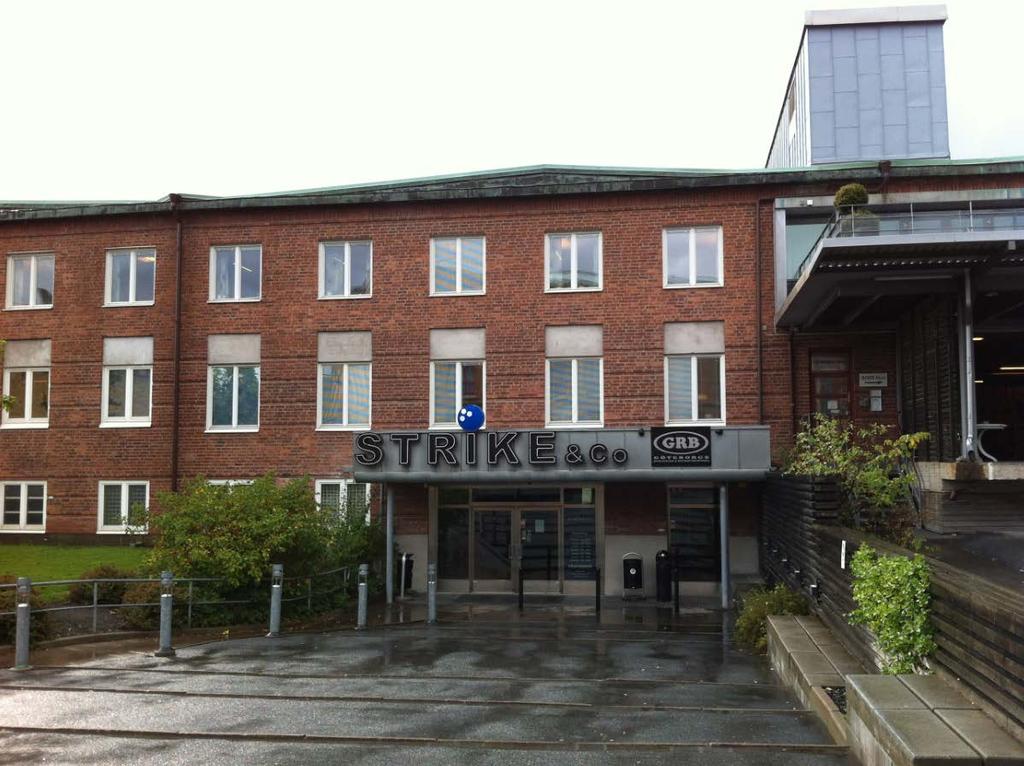 Bild 4: En av planområdets nuvarande målpunkter är Strike och Co inom byggnad B27 (bowlinghall, restaurang och konferens).