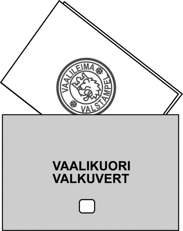 19 3 (ii) Hur den stämplade röstsedeln ska läggas i valkuvertet När röstsedeln har stämplats ska valförrättaren ge väljaren ett valkuvert, och väljaren ska omedelbart i valförrättarens åsyn lägga