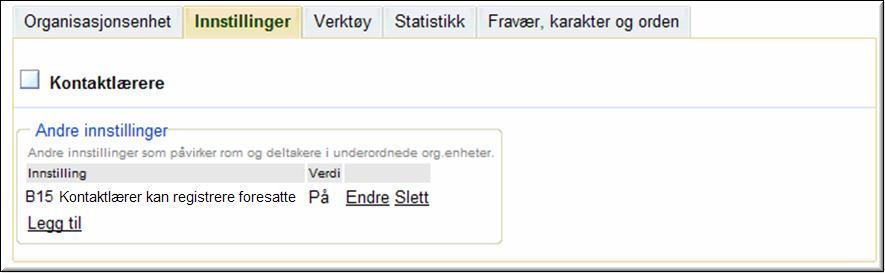 Inställningar på Kontaktkortet Anpassa