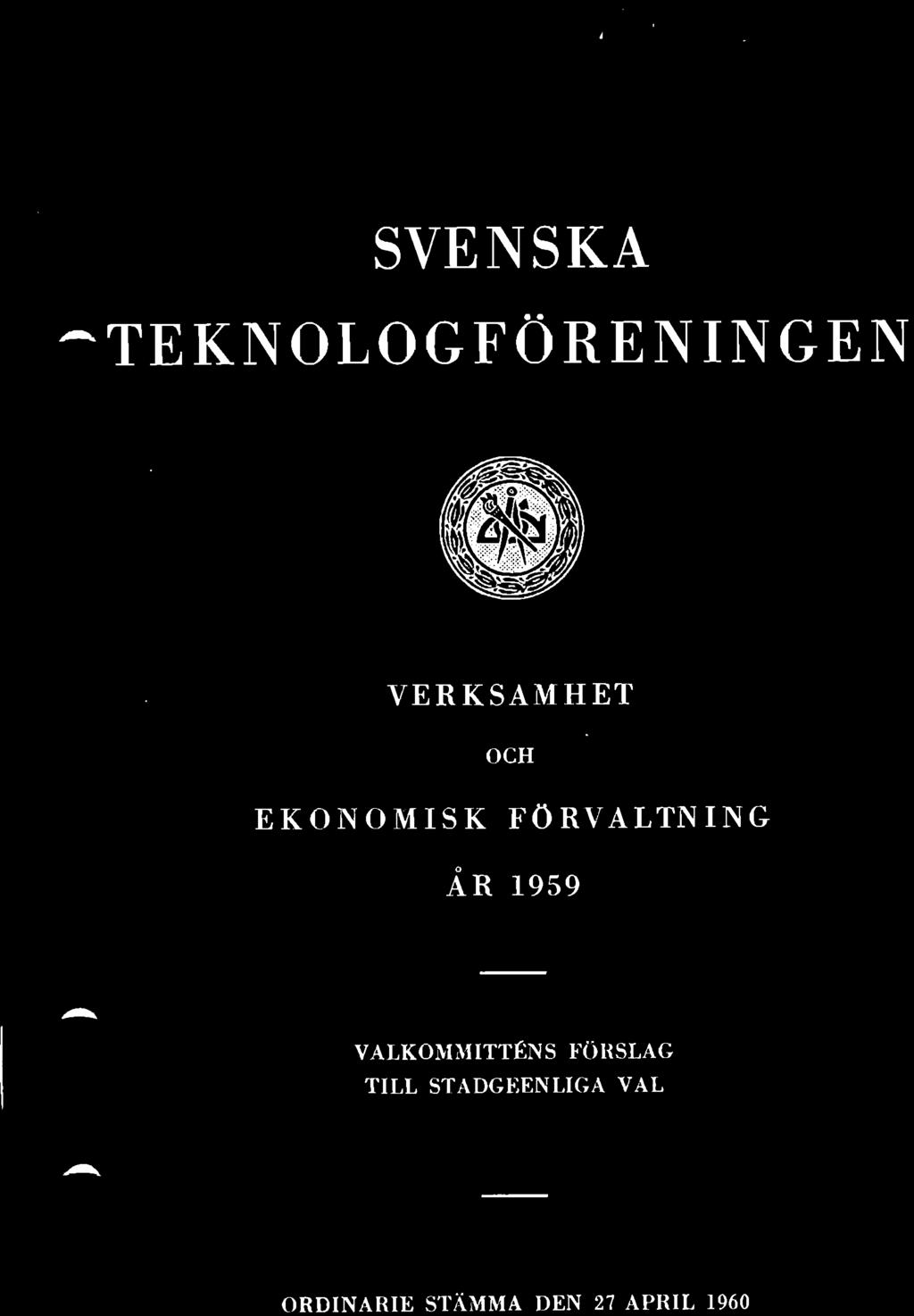 VALKOMMITTÉNS FÖRSLAG TILL