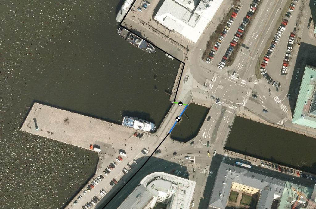 18 av 39 Simuleringsuppdrag 3a Vid Norra Hamnkanalen/Fattighusåns utlopp i Göta Älv etableras en port, se figur 17. I anslutning till porten etableras en mobil skyddsmur över residensbron.