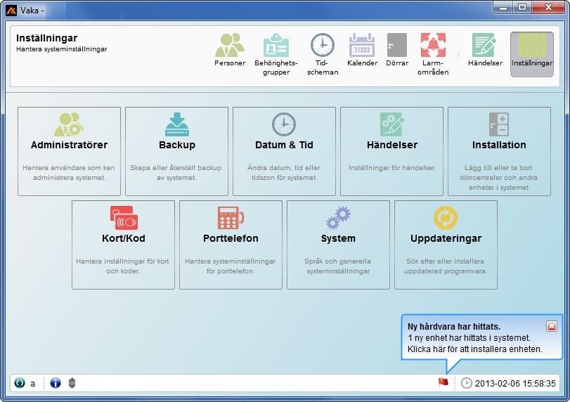 Installation av modul Logga in som installatör.