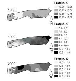 Hur proteinhalten förhåller sig till skördenivån säger en del om den generella kvävegödslingsnivån var lagom och hur gödselkvävemängderna borde ha fördelats.