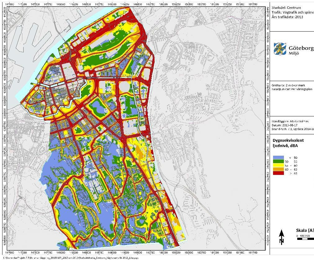 Bullersituationen i Göteborg 100 000 göteborgare har trafikbuller över 55 db(a) 70 000