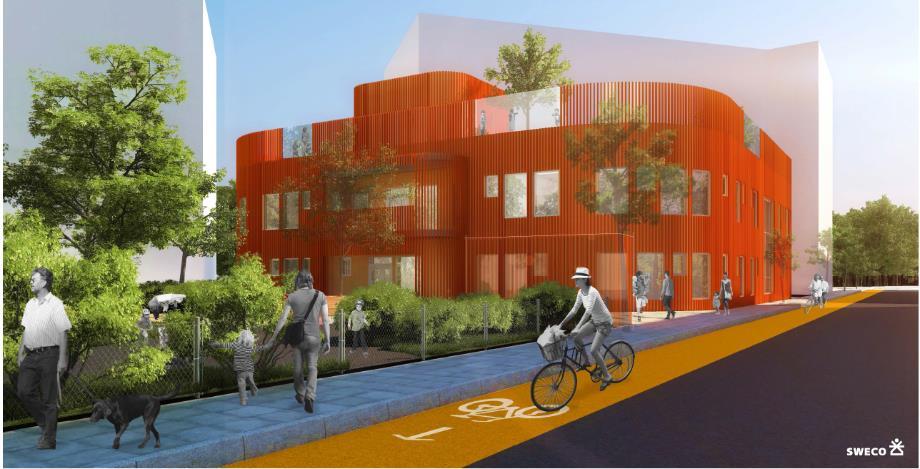 2. Cityförskolan 2.1 Allmänt Karlstad kommun planerar att bygga Cityförskolan på det nya bostadsområdet på Kanikenäsbanken som ligger endast 1 km söder om Karlstads centrum.