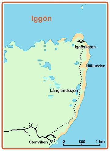 Visa hänsyn och sänk farten här och förbi de hus som ligger intill vägen som leder fram till Iggö by.