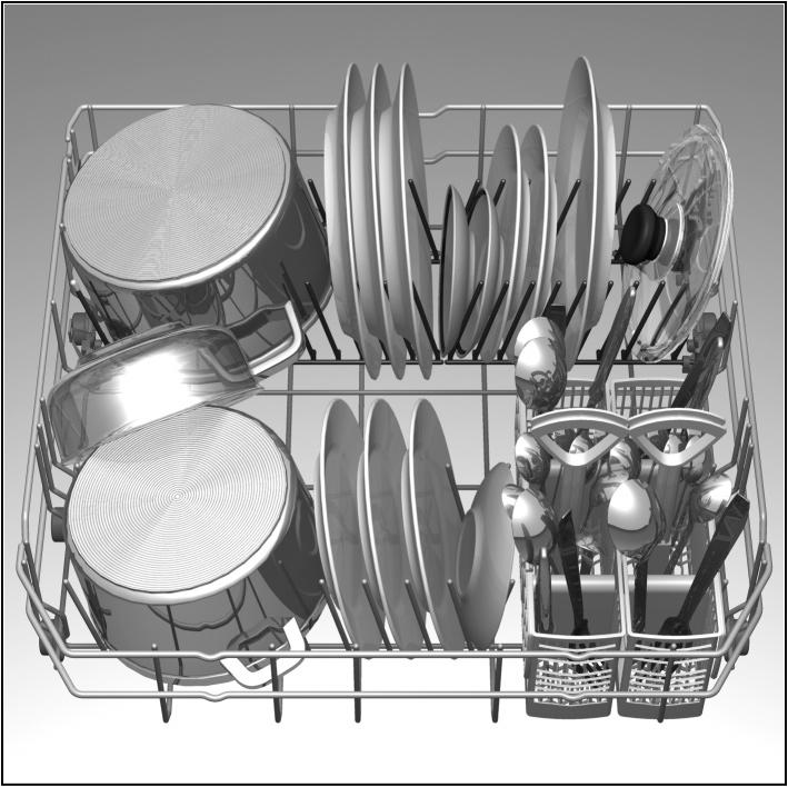 Ställ disken så att de båda spolarmarna kan rotera fritt när diskmaskinen är igång. mycket små servisdelar skall inte diskas i maskinen, eftersom de lätt kan falla ut ur korgarna.