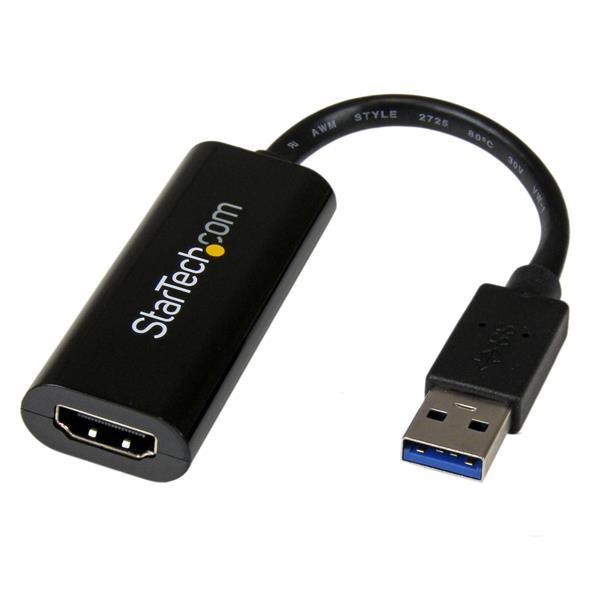 Smal USB 3.0 till externt HDMI-videokort, flerskärmsadapter 1920x1200/1080p Product ID: USB32HDES USB32HDES smal USB 3.0 till HDMI-adapter gör om en USB 3.