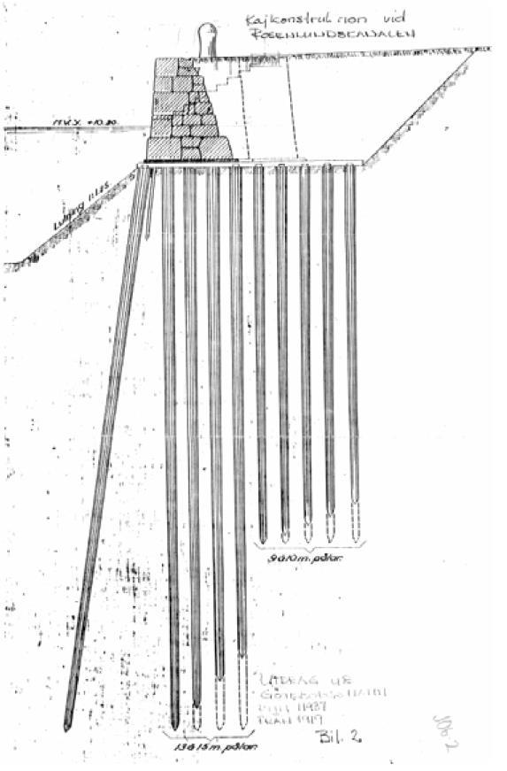 DP JÄRNVÅGSGATAN - PM GEOTEKNIK 6.2.2 Rosenlundskanalen Längs Rosenlundskanalen är kajmurarna av varierande ålder till följd av byggandet av Götatunneln.