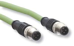 M12 hane skärmad  5e, PUR 2x2xAWG 22/7