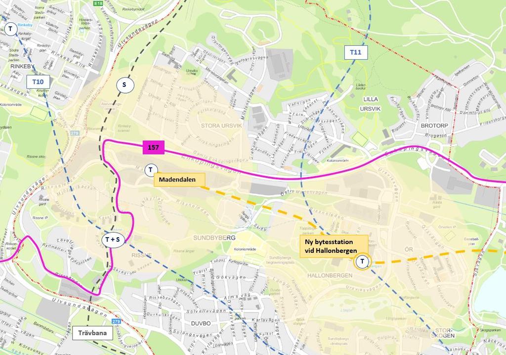 Figur 7. Tillkommande tunnelbanestationer i UA- TB_Hallonbergen.