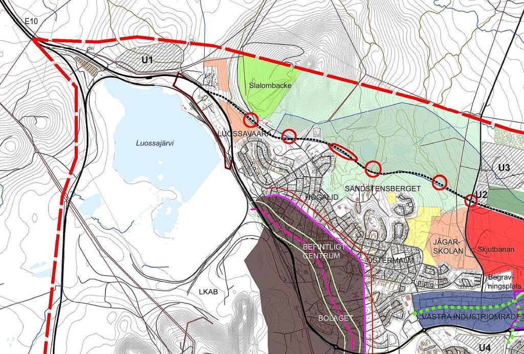 Figur 6. Karta ur Fördjupad översiktsplan för Kiruna centralort 20