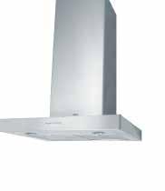 som tillbehör Inbyggd spisfläkt med rostfri front (Nordisk) Vägghängd spisfläkt rosftritt stål (Industri) LED-belysning Metall tråds filter Elektronisk brytare på den utdragbara fronten Tre