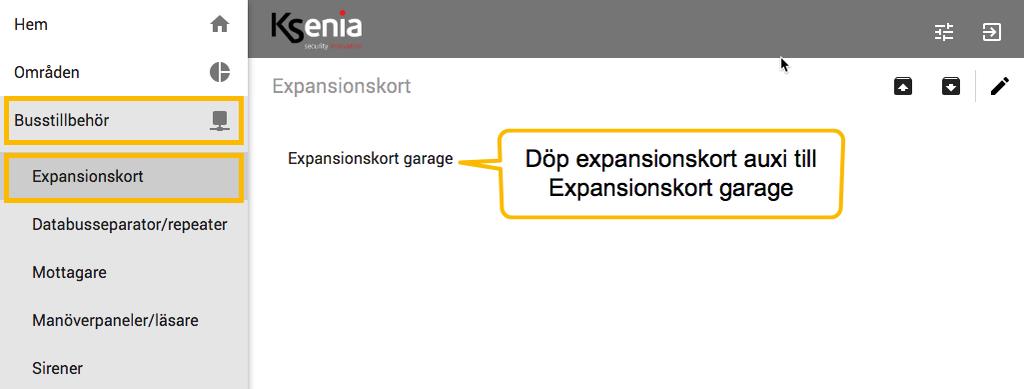 2.2 Döp tillbehör Klicka på Busstillbehör